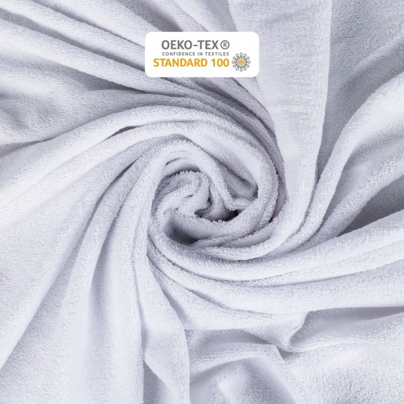 Prześcieradło Frotte z Gumką 220X240 Gruba Bawełna 200g Bok 30 cm biały
