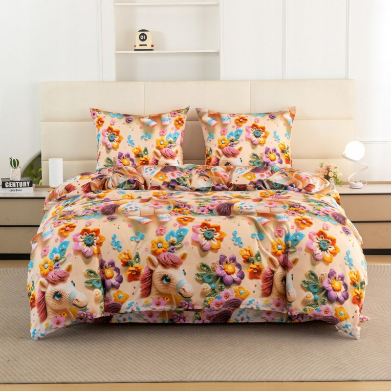 POŚCIEL 140x200 BAWEŁNIANA KOMPLET POŚCIELI + POSZEWKA WZÓR A-3299