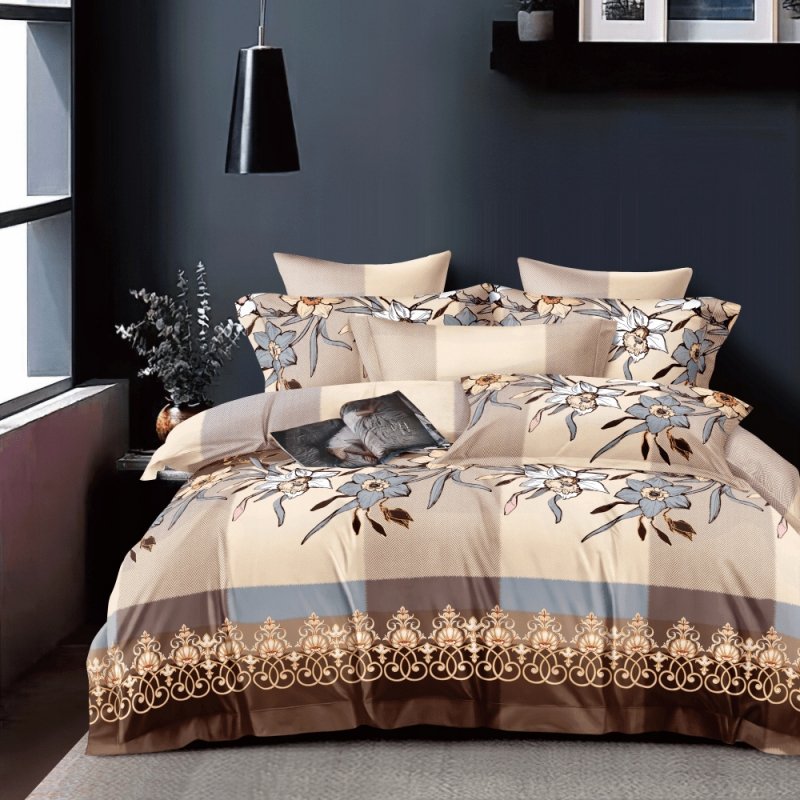 POŚCIEL 200x220 BAWEŁNA KOMPLET POŚCIELI + 2 POSZEWKI + PRZEŚCIERADŁO A-17