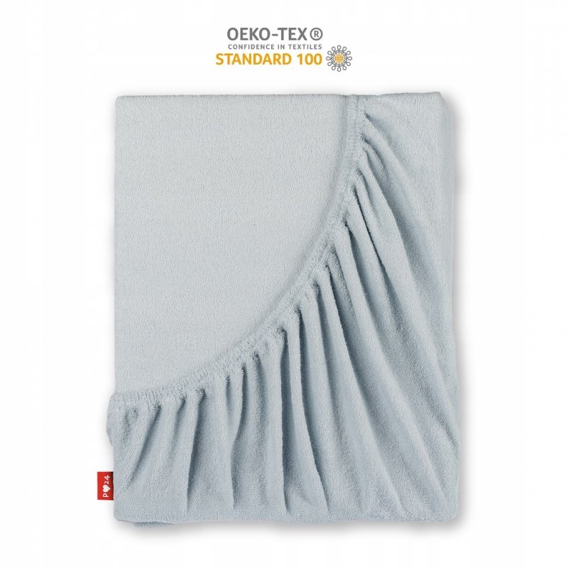 Prześcieradło Frotte z Gumką 160X200 Gruba Bawełna 200g Bok 30 cm popielaty