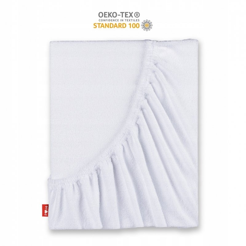Prześcieradło Frotte z Gumką 200X220 Gruba Bawełna 200g Bok 30 cm biały