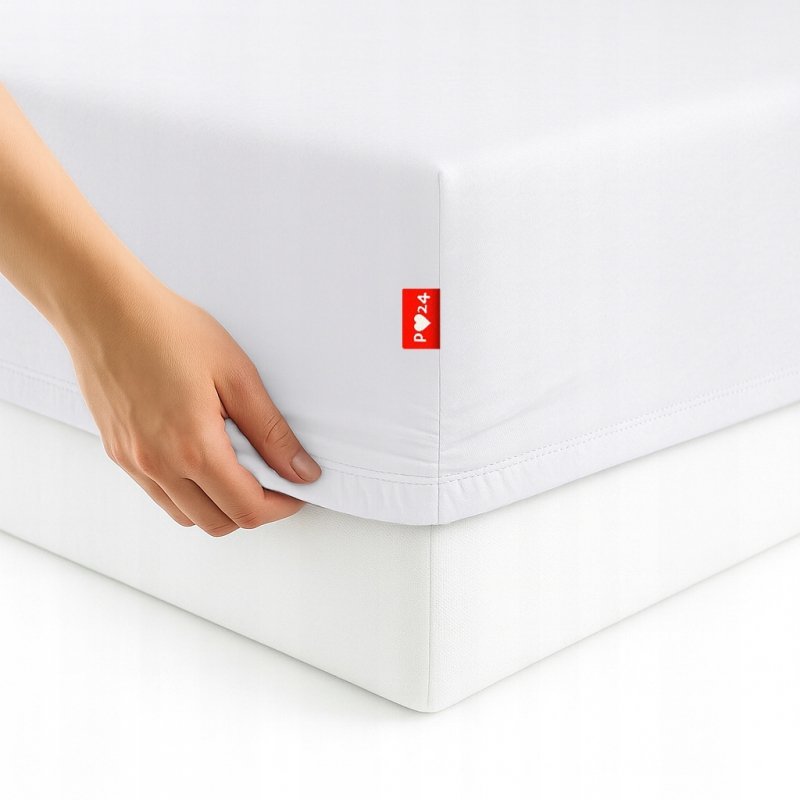 Prześcieradło 200x220 z Gumką GRUBA Bawełna Premium Bok 30 cm Biały