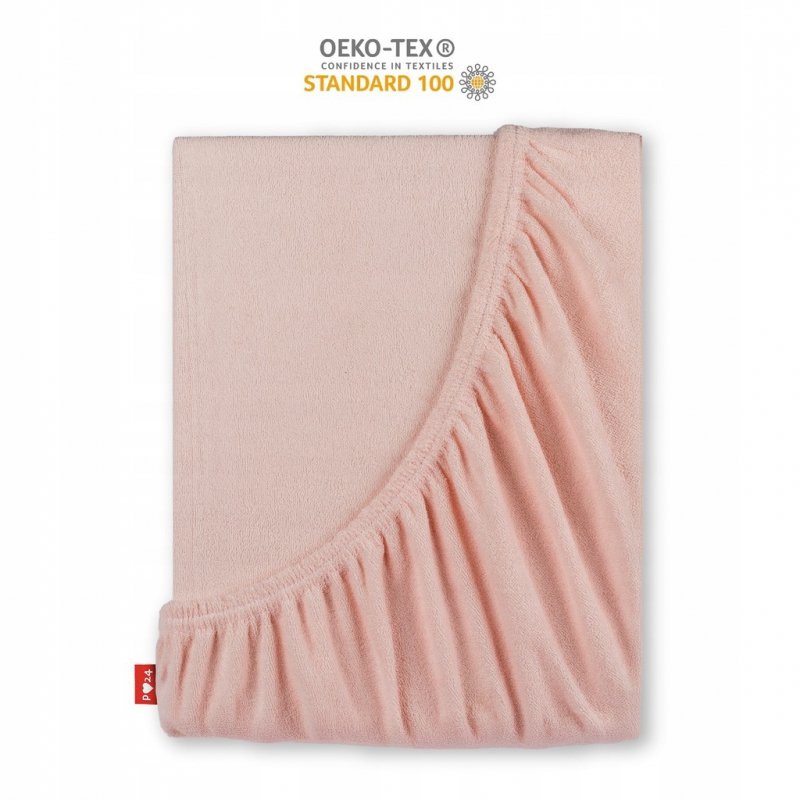 Prześcieradło Frotte z Gumką 90x200 Gruba Bawełna 200g Bok 30 pudrowy róż