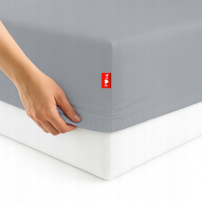 Prześcieradło Jersey z Gumką 220x240 Gruba Bawełna Bok 30 cm popielaty