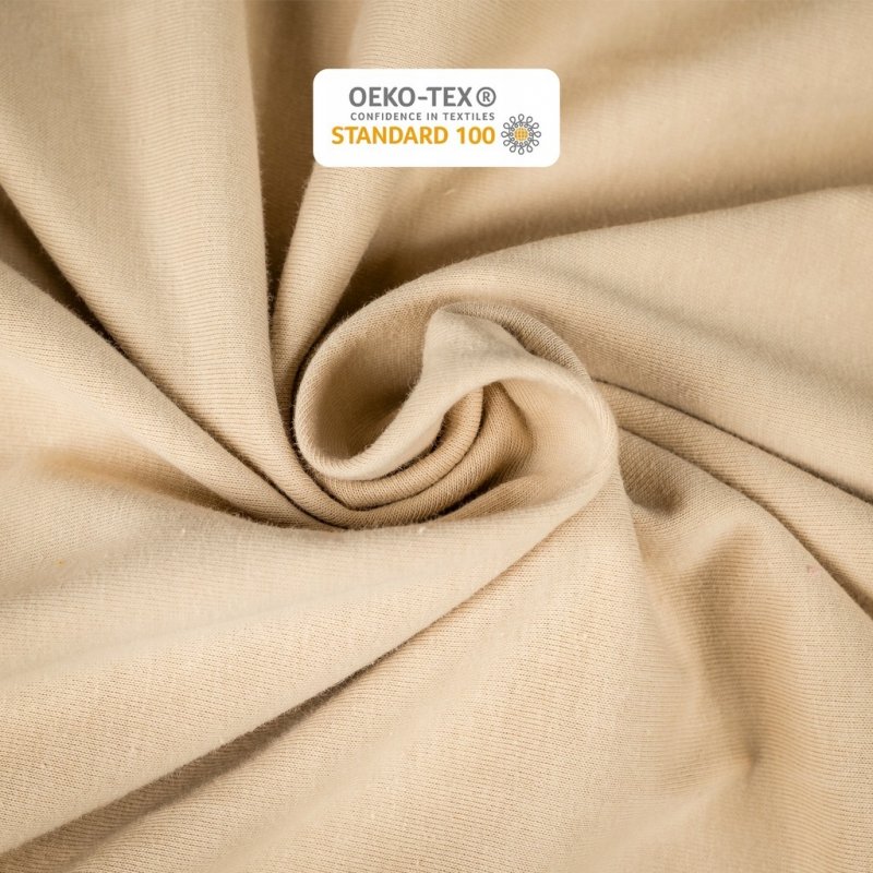 Prześcieradło Jersey z Gumką 140x200 Gruba Bawełna Czesana Bok 30 cm beżowy