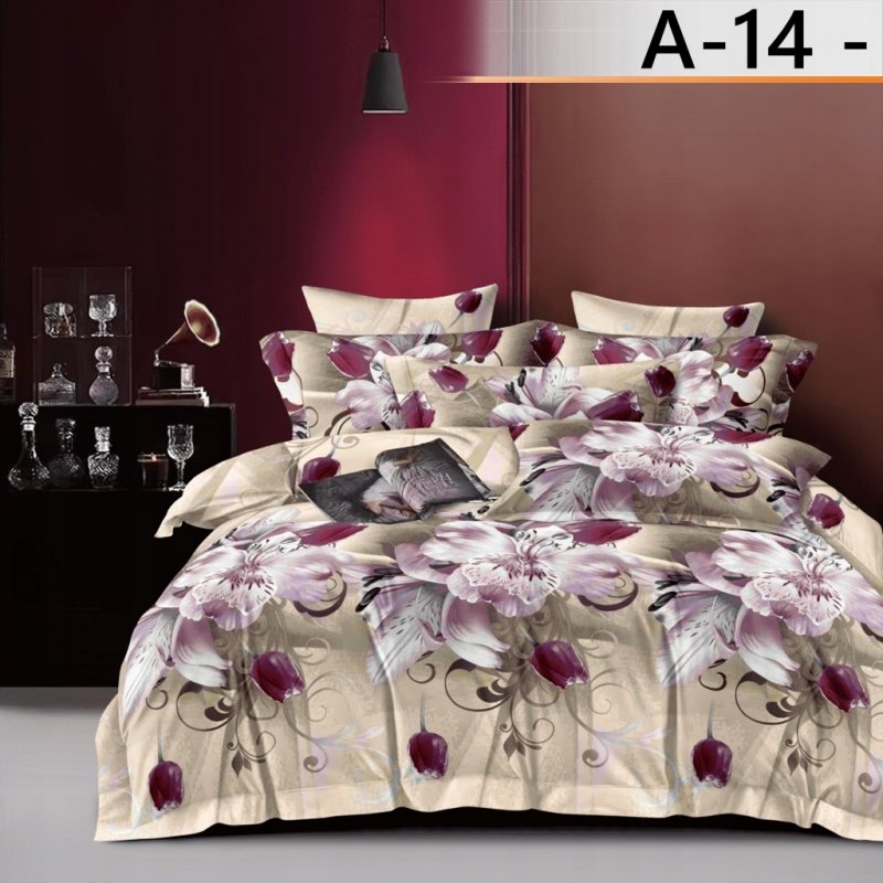 POŚCIEL 200x220 BAWEŁNA KOMPLET POŚCIELI + 2 POSZEWKI + PRZEŚCIERADŁO A-14