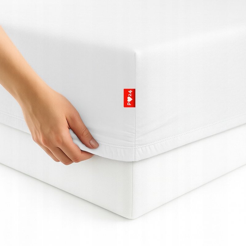 Prześcieradło Jersey z Gumką 200x220 Gruba Bawełna Czesana Bok 30 cm biały