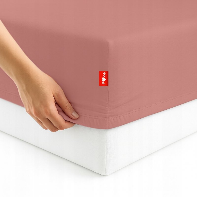 Prześcieradło 160x200 z Gumką GRUBA Bawełna Premium Bok 30 cm Paryski róż