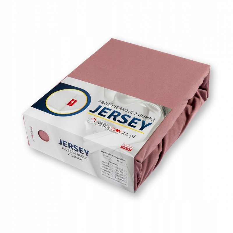 Prześcieradło Jersey z Gumką 120x200 Gruba Bawełna Bok 30 cm paryski róż