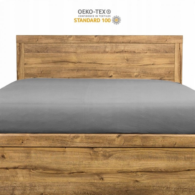 Prześcieradło Jersey z Gumką 80x200 Gruba Bawełna Czesana Bok 30 cm stalowy