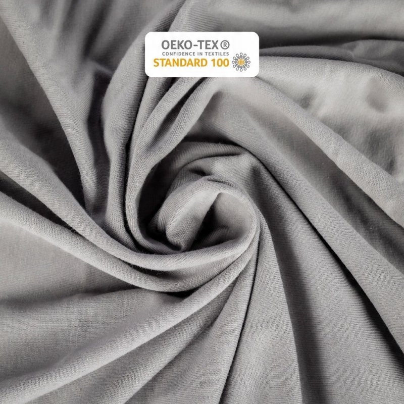 Prześcieradło Jersey z Gumką 120x200 Gruba Polska Bawełna Bok 30 cm stalowy