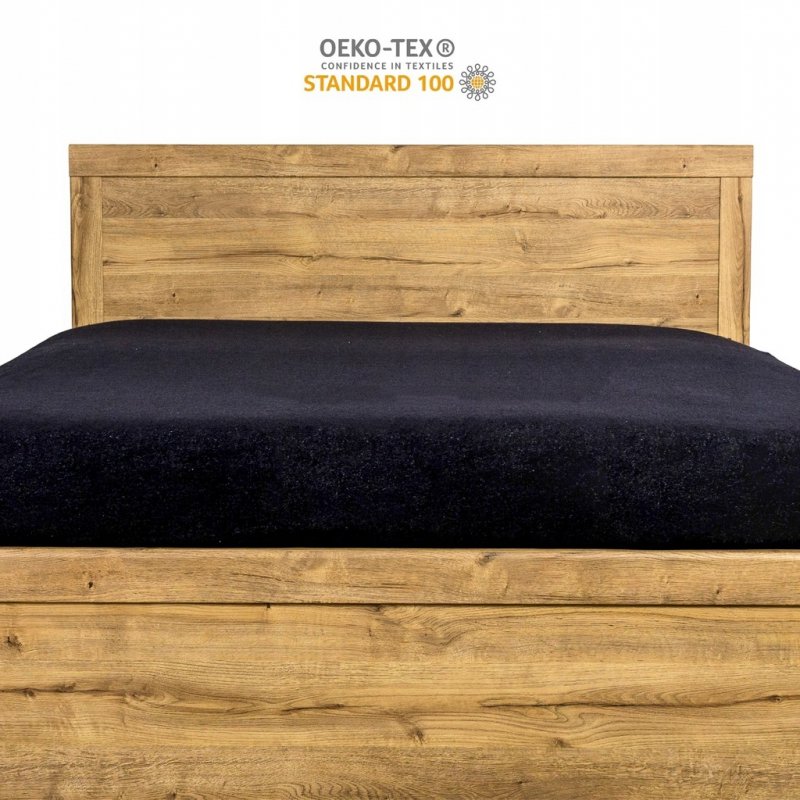 Prześcieradło Frotte z Gumką 120X200 Gruba Bawełna 200g Bok 30 cm czarny