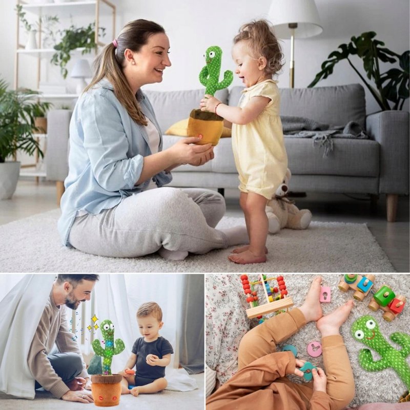 KAKTUS TAŃCZĄCY ŚPIEWAJĄCY ZABAWKA INTERAKTYWNA DŹWIĘK ŚWIATŁO TIKTOK 30 CM