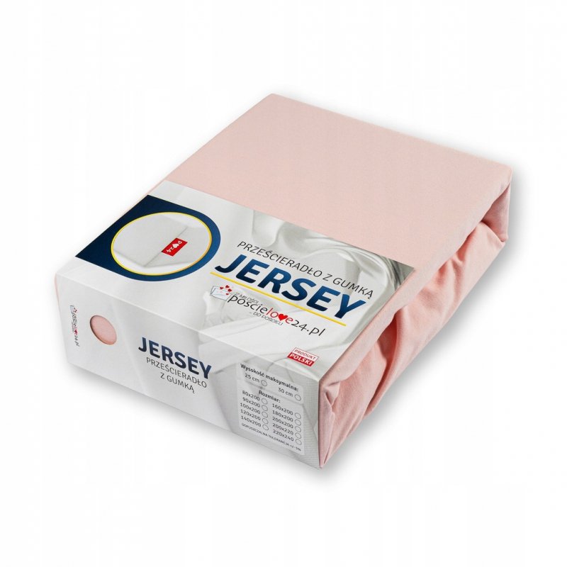 Prześcieradło Jersey z Gumką 80x200 Gruba Bawełna Bok 30 cm pudrowy róż