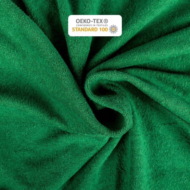 Prześcieradło Frotte z Gumką 160X200 Gruba Bawełna Bok 30 butelkowa zieleń