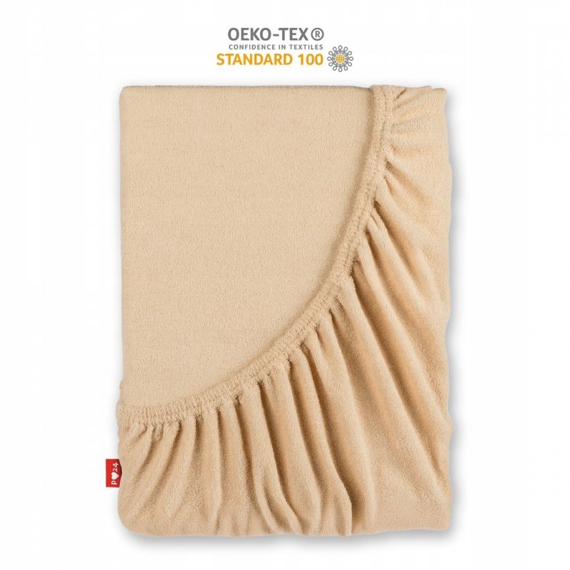 Prześcieradło Frotte z Gumką 90x200 Gruba Bawełna Bok 30 cm cappuccino