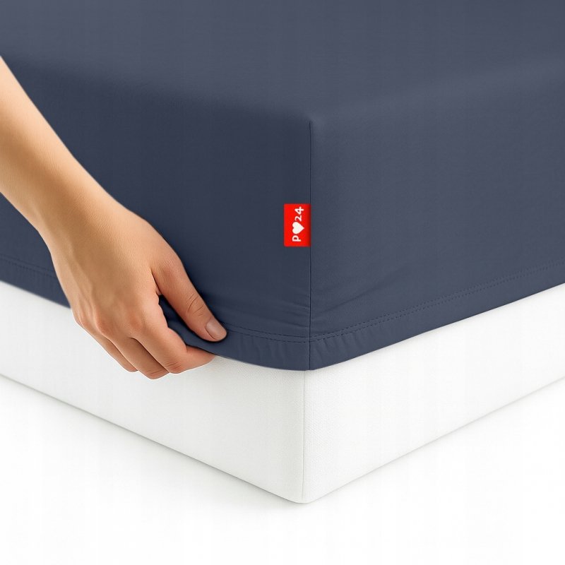 Prześcieradło 200x200 z Gumką GRUBA Bawełna Premium Bok 30 cm Popiel ciemny