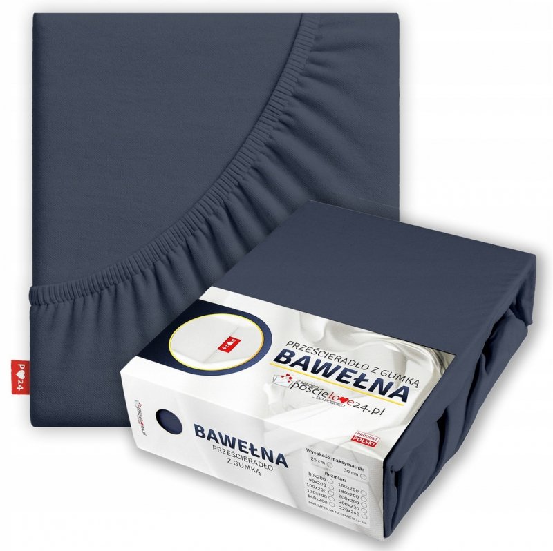Prześcieradło 200x220 z Gumką GRUBA Bawełna POLSKA 165g Bok 30cm 11 Kolorów  (WYBIERZ)
