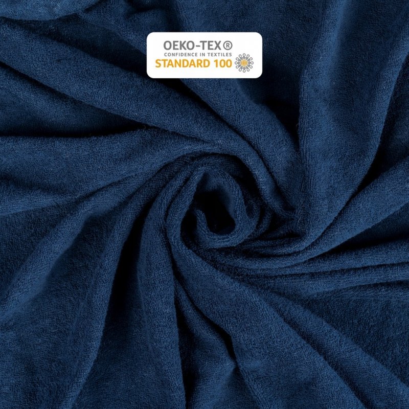 Prześcieradło Frotte z Gumką 90x200 Gruba Bawełna 200g Bok 30 cm granatowy