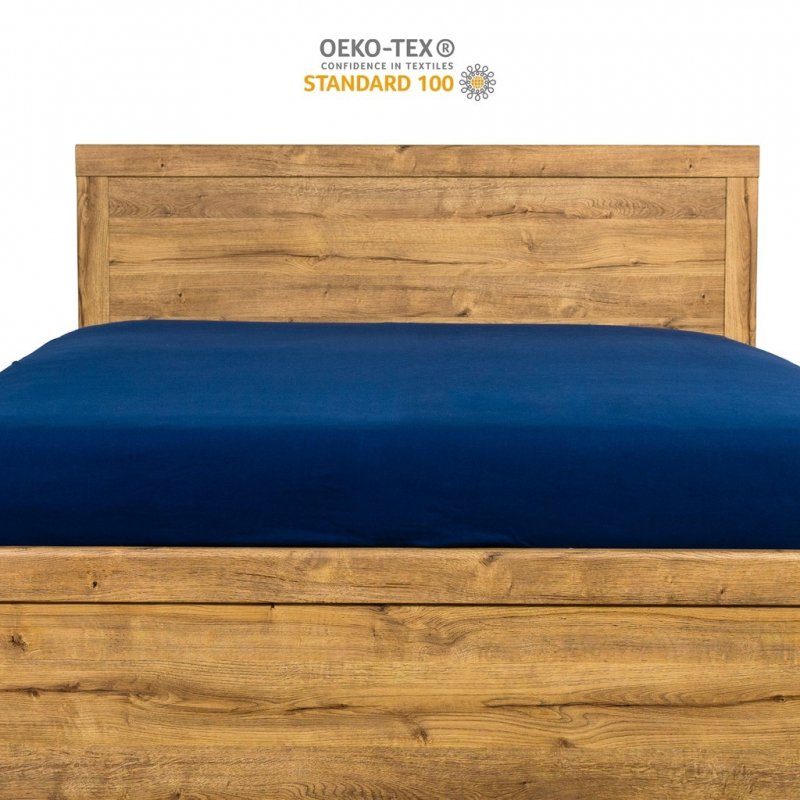 Prześcieradło 100x200 z Gumką GRUBA Bawełna Premium Bok 30 cm Granatowy