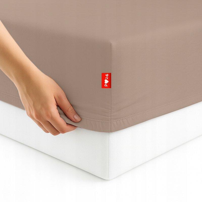 Prześcieradło 120x200 z Gumką GRUBA Bawełna Premium Bok 30 cm Cafe