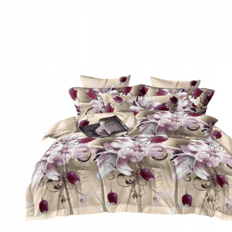 POŚCIEL 200x220 BAWEŁNA KOMPLET POŚCIELI + 2 POSZEWKI + PRZEŚCIERADŁO A-14