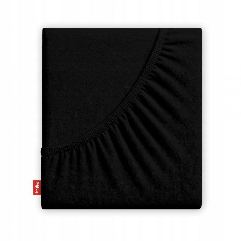 Prześcieradło 200x220 z Gumką GRUBA Bawełna Premium Bok 30 cm Czarny