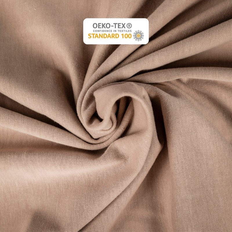 Prześcieradło Jersey z Gumką 200x200 Gruba Bawełna Czesana Bok 30 cm cafe