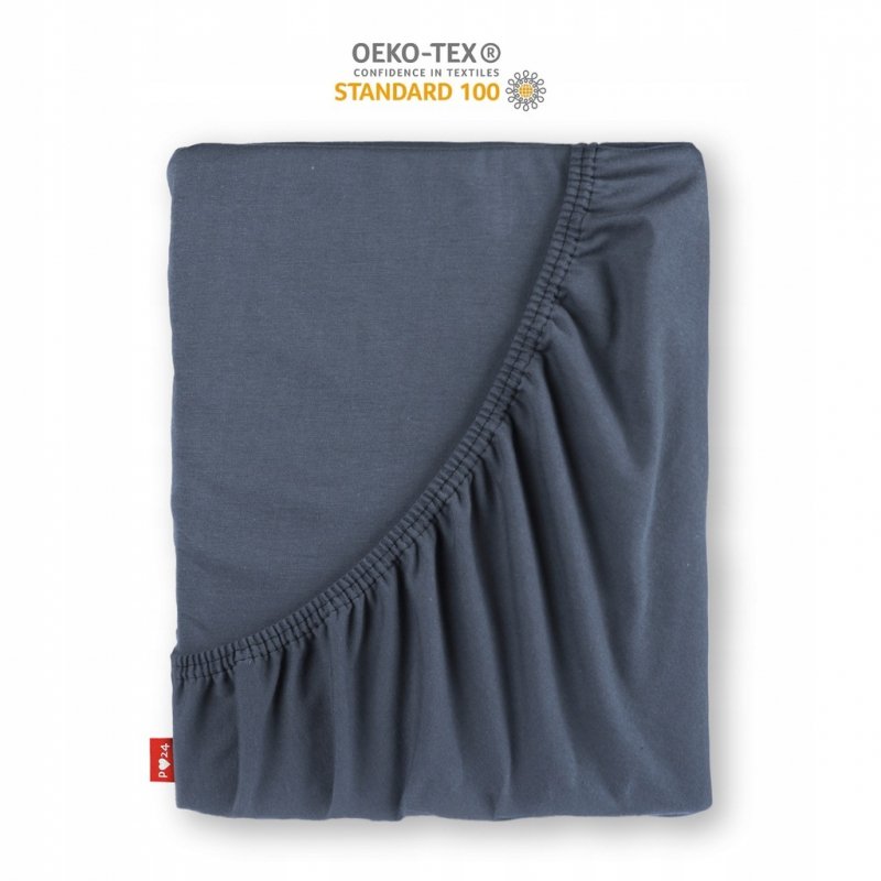 Prześcieradło Jersey z Gumką 90x200 Gruba Bawełna Bok 30 cm popiel ciemny