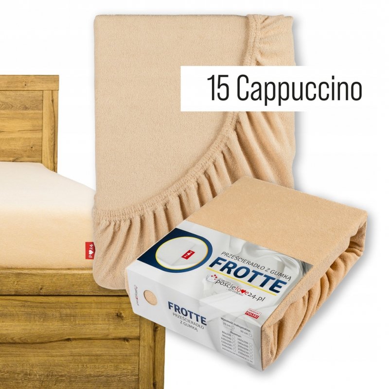 Prześcieradło Frotte z Gumką 160X200 Gruba Bawełna Bok 30 cm cappuccino