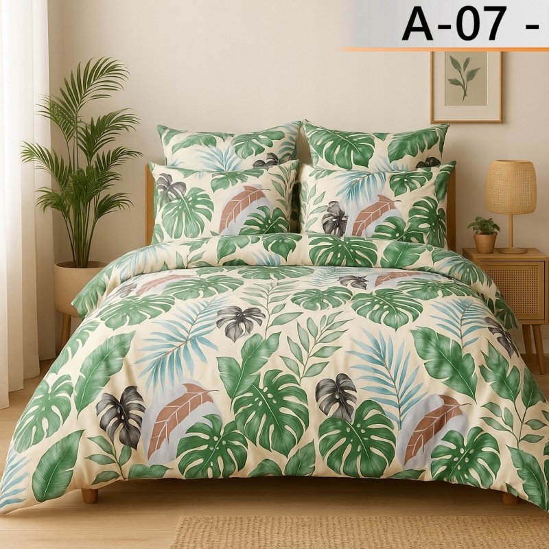 POŚCIEL 200x220 BAWEŁNA KOMPLET POŚCIELI + 2 POSZEWKI + PRZEŚCIERADŁO A-07