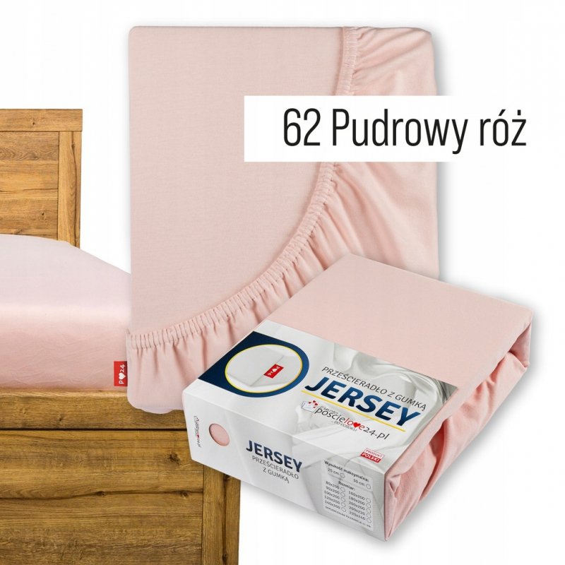 Prześcieradło Jersey z Gumką 160x200 Gruba Bawełna Bok 30 cm pudrowy róż