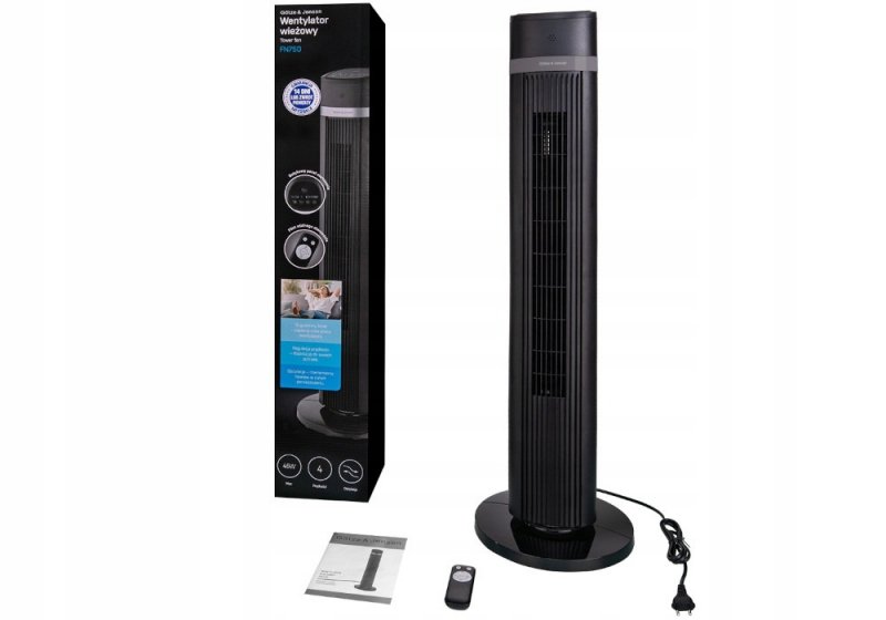 Wentylator kolumnowy Götze & Jensen FN750 czarny 45 W 4 poziomy mocy