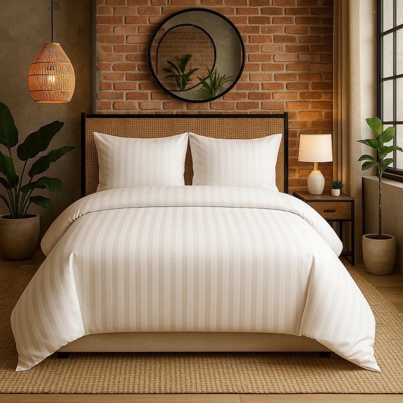 POŚCIEL 200x220 HOTELOWA 100% GRUBA BAWEŁNA SATYNOWA ADAMASZEK BIAŁY