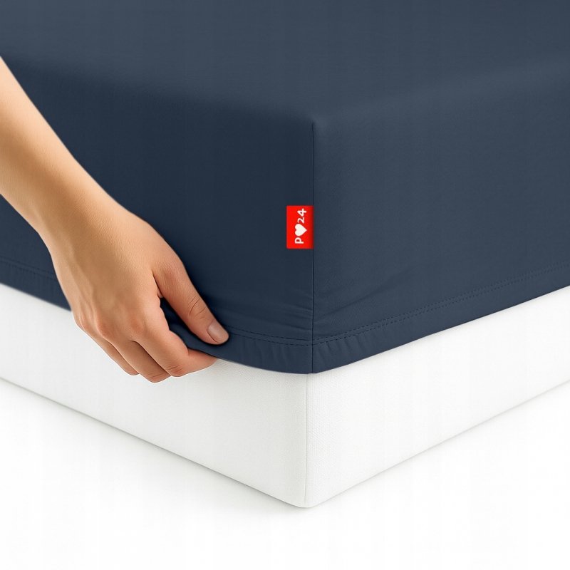 Prześcieradło Jersey z Gumką 120x200 Gruba Bawełna Bok 30 cm popiel ciemny