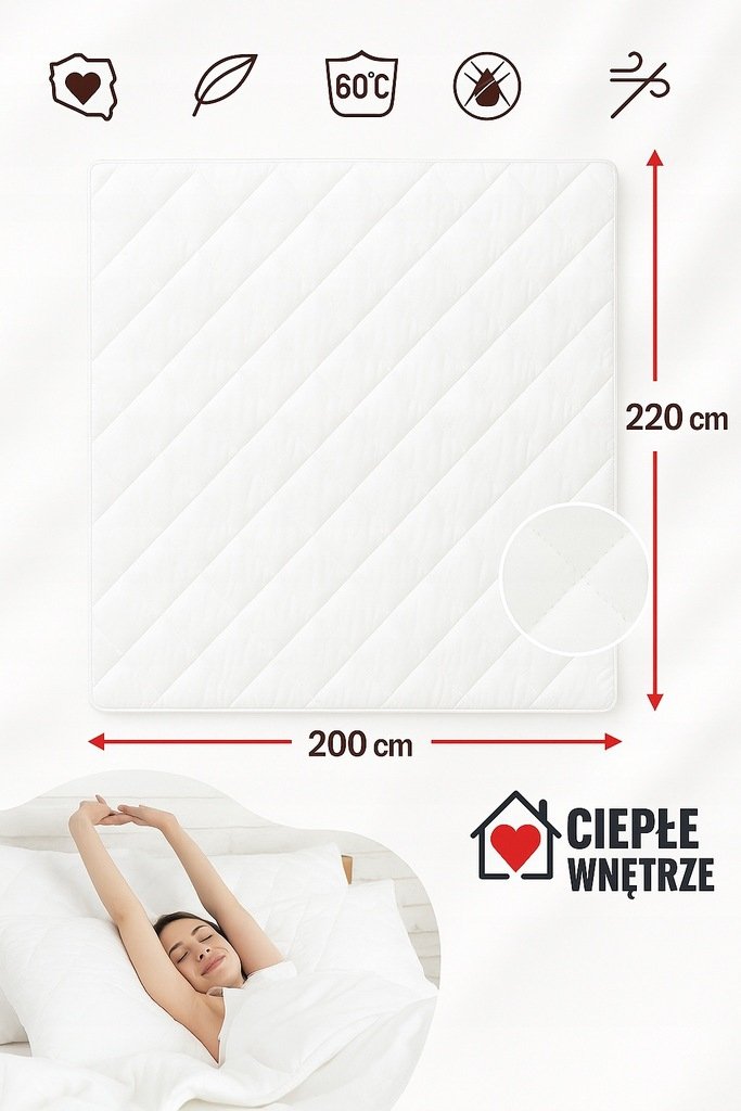 KOŁDRA - 200x220 CAŁOROCZNA 300G MIKROFIBRA