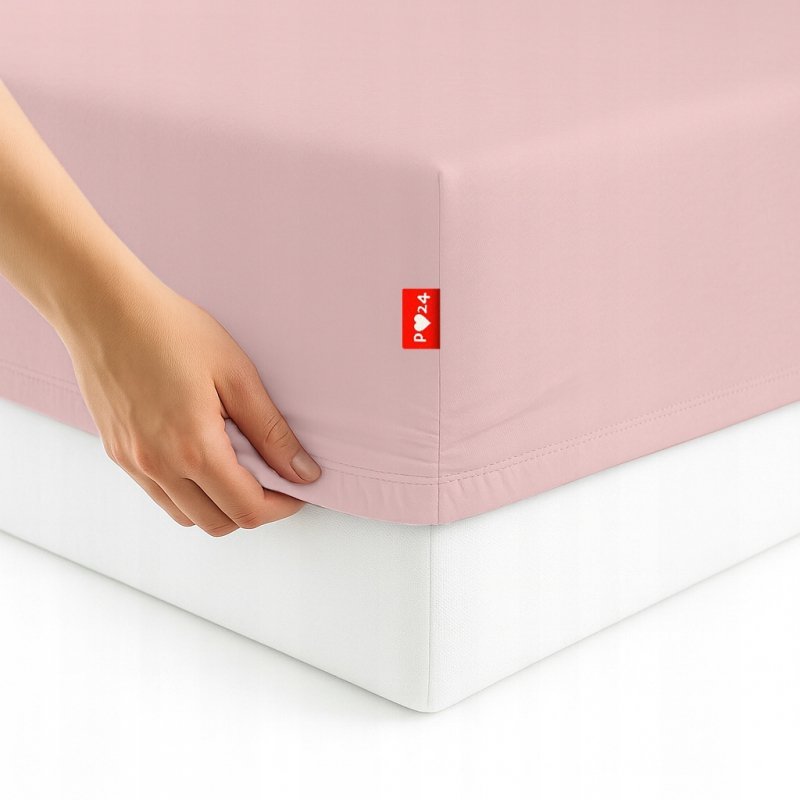 Prześcieradło 120x200 z Gumką GRUBA Bawełna Premium Bok 30 cm Pudrowy róż