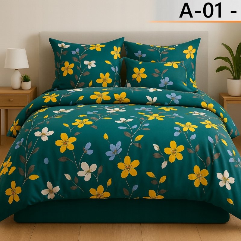 POŚCIEL 160x200 BAWEŁNA KOMPLET POŚCIELI + 2 POSZEWKI + PRZEŚCIERADŁO A-01