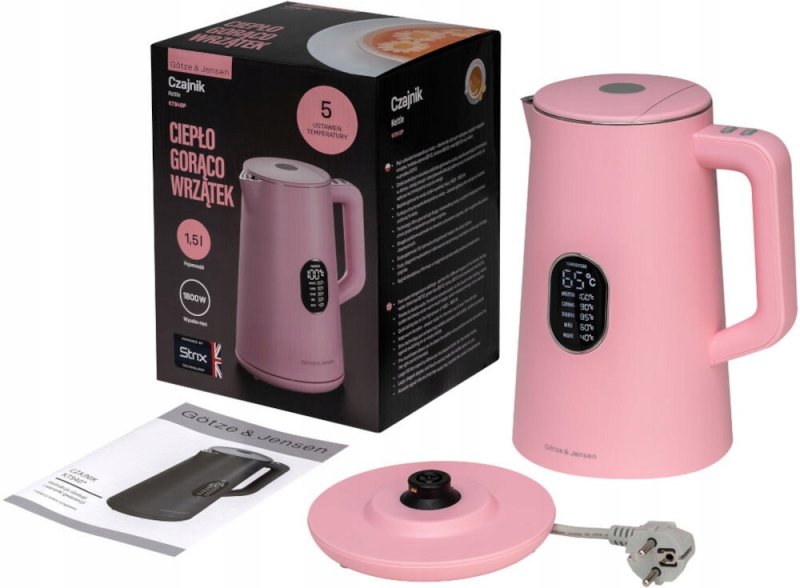 Czajnik elektryczny Götze & Jensen KT940P Różowy 1800 W 1,5 l różowy