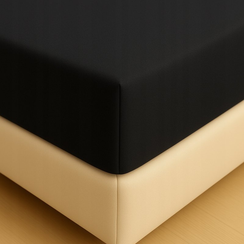 PRZEŚCIERADŁO Z GUMKĄ 80x200 CZARNY MATERAC ZAKŁADKA DO 25 CM