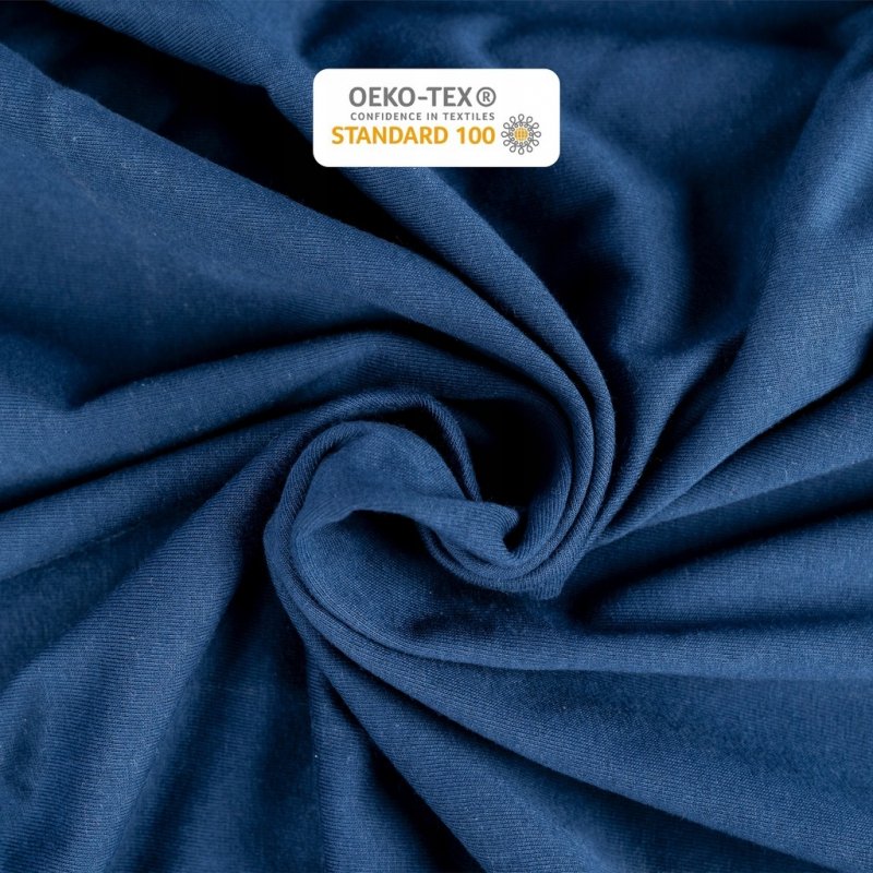 Prześcieradło 200x220 z Gumką GRUBA Bawełna Premium Bok 30 cm Granatowy