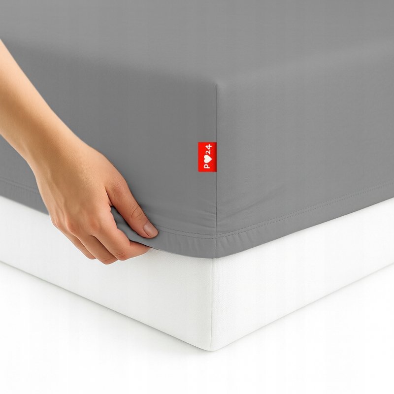 Prześcieradło 100x200 z Gumką GRUBA Bawełna Premium Bok 30 cm Stalowy