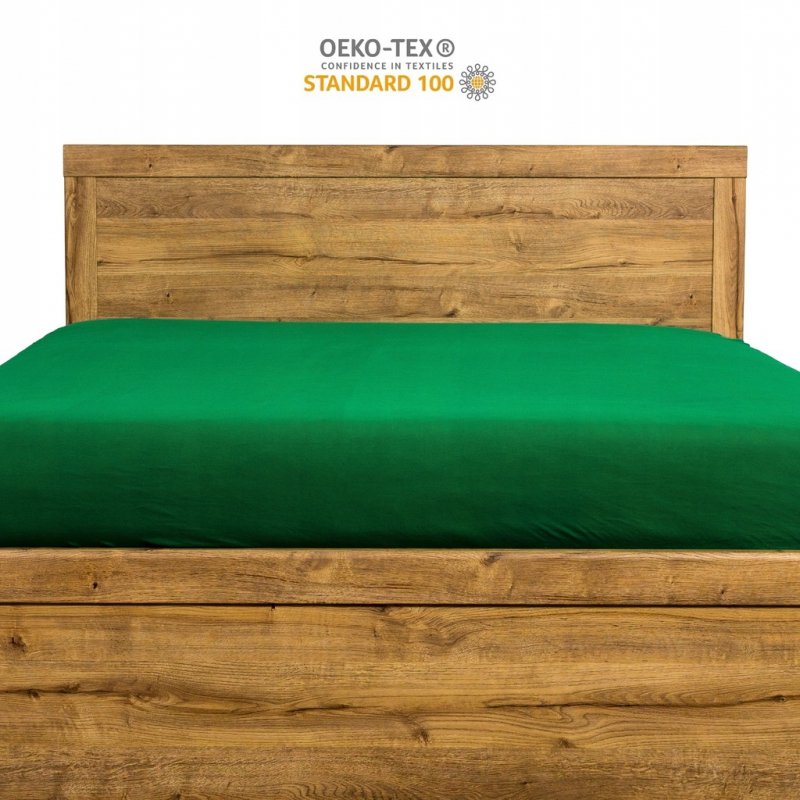 Prześcieradło 90x200 z Gumką GRUBA Bawełna Premium Bok 30 Butelkowa zieleń