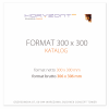 katalog klejony PUR 300x300 mm, okładka - kreda 250 g + środki 130 g, 76+4 str . okładka foliowana 1+0, 500 sztuk