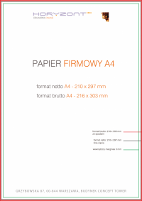 papier firmowy A4 / druk pełnokolorowy jednostronny 4+0, na papierze offset / preprint 90 g - 1 000 sztuk NAJNIŻSZA CENA W WARSZAWIE / WYSYŁKA GRATIS 