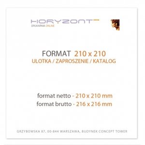 katalog 210 x 210 mm, druk pełnokolorowy obustronny 4+4, na papierze kredowym: okładka 250 g + środki 130 g, 24 str., 1000 sztuk