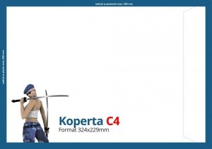 Koperty C4 (324 x 229 mm), Druk jednostronny kolorowy 4+0, Offset 80 g - 2000 szt.