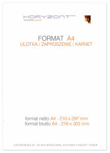 ulotka A4, druk dwustronny 4+4, folia mat dwustronna, papier kredowy 170 g, 2500 sztuk