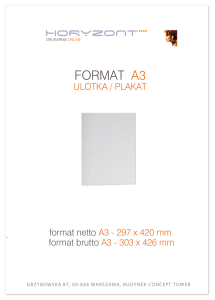 plakat A3 z projektem, druk pełnokolorowy jednostronny 4+0, na papierze kredowym, 130 g, 5 sztuk  