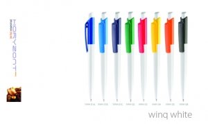 długopis VINQ WHITE do nadruku, nadruk Pantone z palety do wyboru 1+0 - 300 sztuk